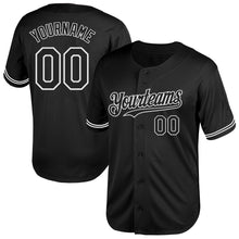 Load image into Gallery viewer, Custom Black White Mesh Authentic Throwback Baseball Jersey
