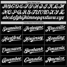 Load image into Gallery viewer, Custom Black White Mesh Authentic Throwback Baseball Jersey
