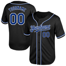 Load image into Gallery viewer, Custom Black Royal-White Mesh Authentic Throwback Baseball Jersey
