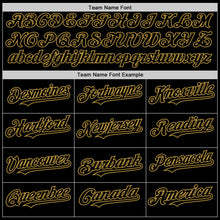 Load image into Gallery viewer, Custom Black Old Gold Mesh Authentic Throwback Baseball Jersey
