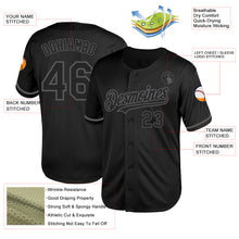 Load image into Gallery viewer, Custom Black Steel Gray Mesh Authentic Throwback Baseball Jersey
