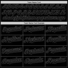 Load image into Gallery viewer, Custom Black Steel Gray Mesh Authentic Throwback Baseball Jersey
