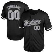 Load image into Gallery viewer, Custom Black Gray-White Mesh Authentic Throwback Baseball Jersey
