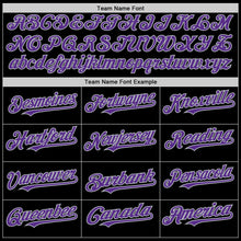 Load image into Gallery viewer, Custom Black Purple-Gray Mesh Authentic Throwback Baseball Jersey
