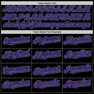 Custom Black Purple-Light Blue Mesh Authentic Throwback Baseball Jersey