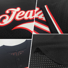 Load image into Gallery viewer, Custom Black Cream Mesh Authentic Throwback Baseball Jersey
