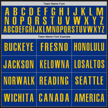 Load image into Gallery viewer, Custom Black Royal-Yellow Authentic Baseball Jersey
