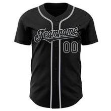 Load image into Gallery viewer, Custom Black Gray Authentic Baseball Jersey
