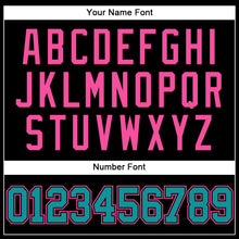 Load image into Gallery viewer, Custom Black Teal-Pink Mesh Authentic Throwback Baseball Jersey
