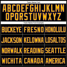 Load image into Gallery viewer, Custom Black Purple-Gold Mesh Authentic Throwback Baseball Jersey
