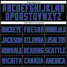 Load image into Gallery viewer, Custom Black Purple-Teal Mesh Authentic Throwback Baseball Jersey
