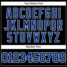 Load image into Gallery viewer, Custom Black Royal-White Mesh Authentic Throwback Baseball Jersey
