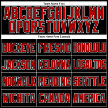 Load image into Gallery viewer, Custom Black Red-White Mesh Authentic Throwback Baseball Jersey
