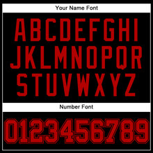 Load image into Gallery viewer, Custom Black Red Mesh Authentic Throwback Baseball Jersey
