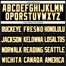 Load image into Gallery viewer, Custom Black White-Gold Mesh Authentic Throwback Baseball Jersey
