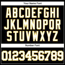 Load image into Gallery viewer, Custom Black White-Gold Mesh Authentic Throwback Baseball Jersey
