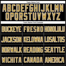 Load image into Gallery viewer, Custom Black Old Gold-White Mesh Authentic Throwback Baseball Jersey
