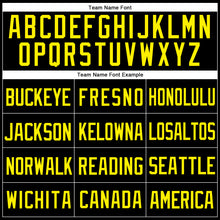 Load image into Gallery viewer, Custom Black Light Yellow Mesh Authentic Throwback Baseball Jersey
