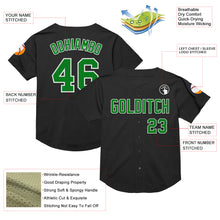 Load image into Gallery viewer, Custom Black Grass Green-White Mesh Authentic Throwback Baseball Jersey
