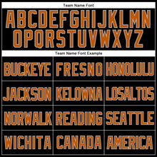 Load image into Gallery viewer, Custom Black Texas Orange-Gray Mesh Authentic Throwback Baseball Jersey
