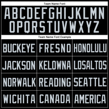 Load image into Gallery viewer, Custom Black Silver Mesh Authentic Throwback Baseball Jersey
