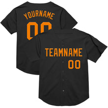 Load image into Gallery viewer, Custom Black Bay Orange Mesh Authentic Throwback Baseball Jersey
