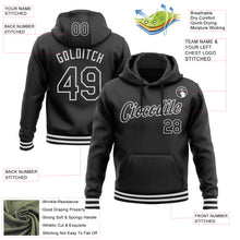 Load image into Gallery viewer, Custom Stitched Black White Sports Pullover Sweatshirt Hoodie
