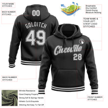 Load image into Gallery viewer, Custom Stitched Black White Sports Pullover Sweatshirt Hoodie
