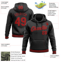 Load image into Gallery viewer, Custom Stitched Black Red Sports Pullover Sweatshirt Hoodie
