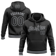 Load image into Gallery viewer, Custom Stitched Black Gray Sports Pullover Sweatshirt Hoodie
