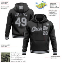 Load image into Gallery viewer, Custom Stitched Black Gray Sports Pullover Sweatshirt Hoodie
