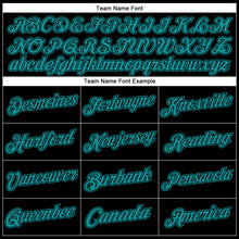Load image into Gallery viewer, Custom Stitched Black Teal Sports Pullover Sweatshirt Hoodie
