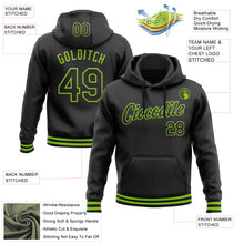 Load image into Gallery viewer, Custom Stitched Black Neon Green Sports Pullover Sweatshirt Hoodie
