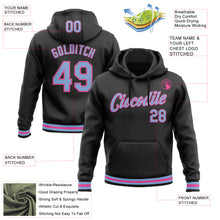 Load image into Gallery viewer, Custom Stitched Black Light Blue-Pink Sports Pullover Sweatshirt Hoodie
