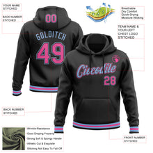 Load image into Gallery viewer, Custom Stitched Black Pink-Light Blue Sports Pullover Sweatshirt Hoodie
