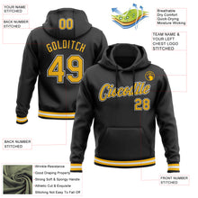 Load image into Gallery viewer, Custom Stitched Black Gold-White Sports Pullover Sweatshirt Hoodie
