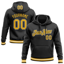 Load image into Gallery viewer, Custom Stitched Black Gold-White Sports Pullover Sweatshirt Hoodie

