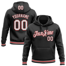 Load image into Gallery viewer, Custom Stitched Black White-Red Sports Pullover Sweatshirt Hoodie
