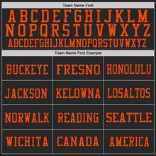 Load image into Gallery viewer, Custom Black Royal-Orange Mesh Authentic Throwback Football Jersey
