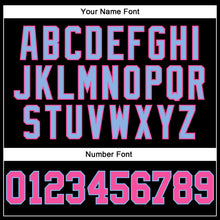 Load image into Gallery viewer, Custom Black Pink-Light Blue Authentic Football Jersey

