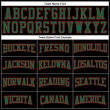 Load image into Gallery viewer, Custom Black Red-Kelly Green Authentic Football Jersey

