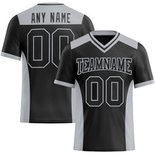 Load image into Gallery viewer, Custom Black Gray Authentic Football Jersey
