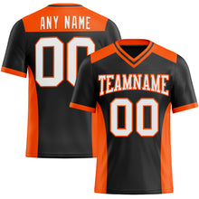Load image into Gallery viewer, Custom Black White-Orange Authentic Football Jersey

