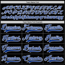 Load image into Gallery viewer, Custom Black Royal-White Hockey Lace Neck Jersey
