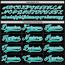 Load image into Gallery viewer, Custom Black Aqua-White Hockey Lace Neck Jersey
