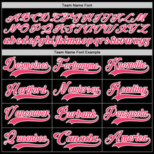 Load image into Gallery viewer, Custom Black Neon Pink-White Hockey Lace Neck Jersey
