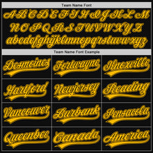 Load image into Gallery viewer, Custom Black Gold Authentic Throwback Baseball Jersey
