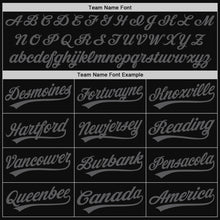 Load image into Gallery viewer, Custom Black Steel Gray Authentic Throwback Baseball Jersey
