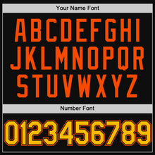 Load image into Gallery viewer, Custom Black Gold-Orange Authentic Throwback Baseball Jersey
