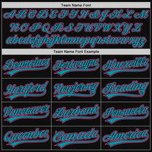 Load image into Gallery viewer, Custom Black Pink-Teal Authentic Throwback Baseball Jersey

